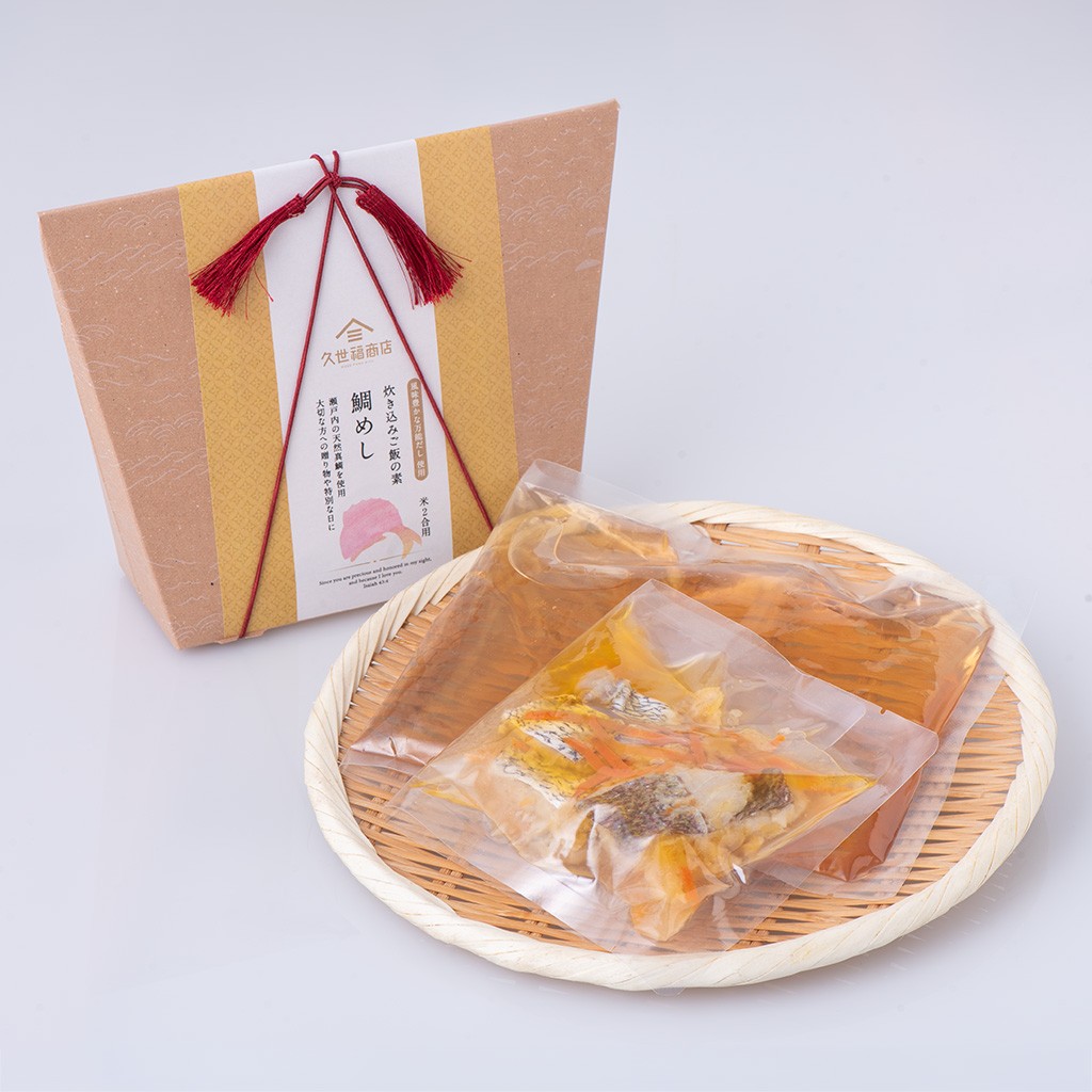 炊き込みご飯の素　鯛めし　だしと具のパッケージ